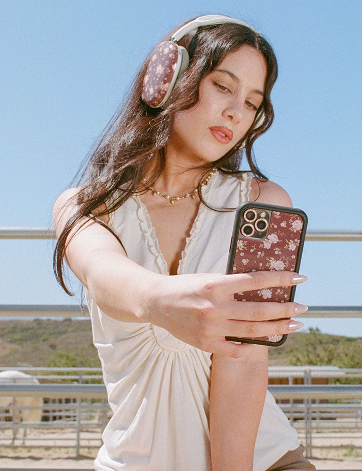 Brown Floral Airpod Max Case