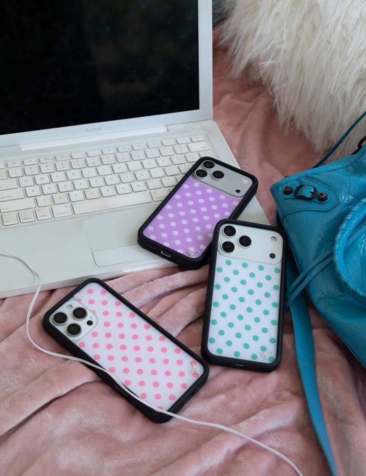 Polka Dot | White and Pink iPhone Case