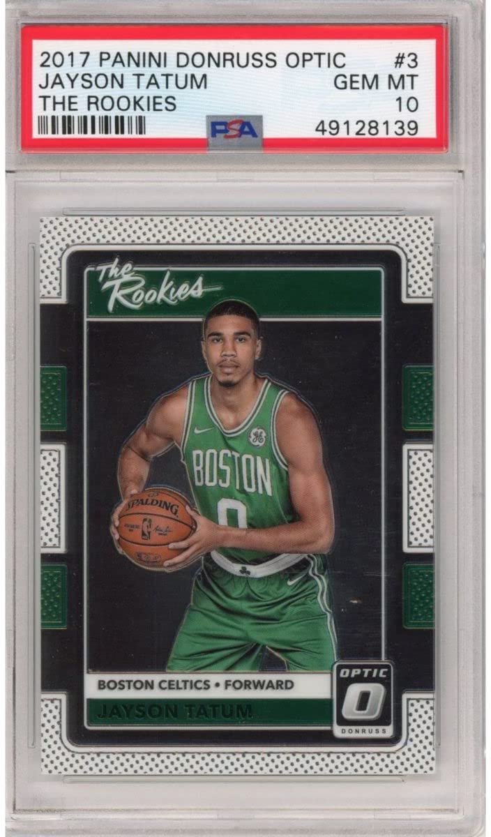 Graded 2017-18 Panini Donruss Optic Jayson Tatum #3 The Rookies RC Basketball Card PSA 10 Gem Mint