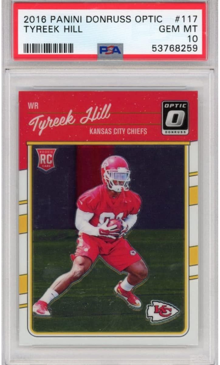 Graded 2016 Panini Donruss Optic Tyreek Hill #117 Rookie RC Football Card PSA 10 Gem Mint