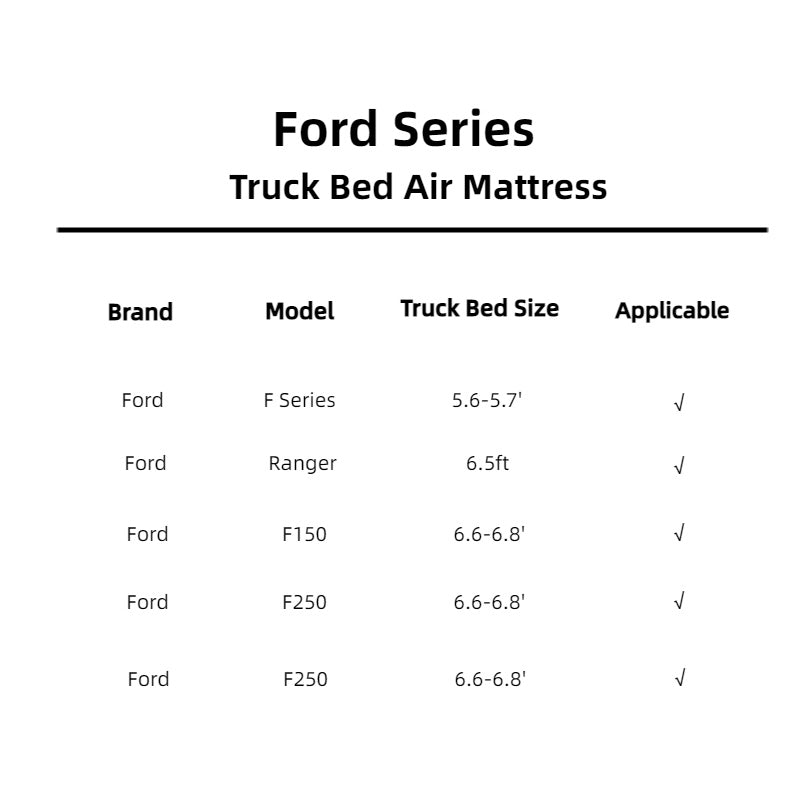 DikaSun Ford  5.5-5.8ft | 6-6.5'  Truck Bed Air Mattress