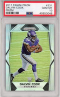 Graded 2017 Panini Prizm Dalvin Cook #231 Prizm Rookie RC Football Card PSA 10 Gem Mint