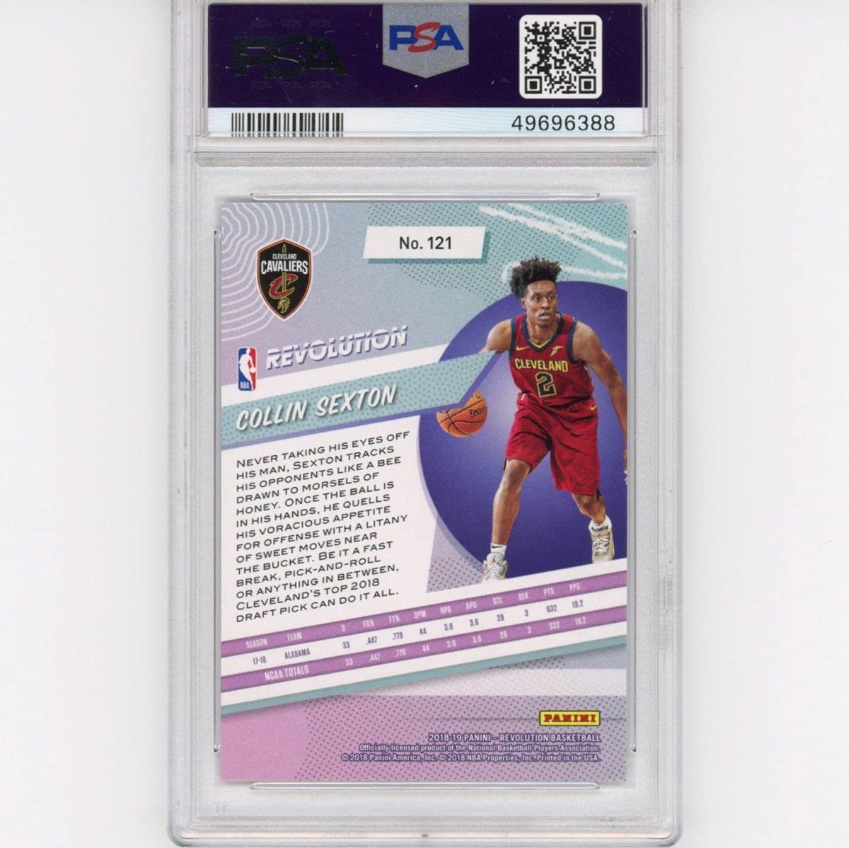 Graded 2018-19 Panini Revolution Collin Sexton #121 Rookie RC Basketball Card PSA 10 Gem Mint