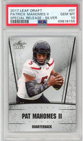 Graded 2017 Leaf Draft Patrick Mahomes II #07 Special Release Silver Rookie RC Football Card PSA 10 Gem Mint