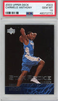 Graded 2003-04 Upper Deck UD Carmelo Anthony #303 Rookie RC Basketball Card PSA 10 Gem Mint