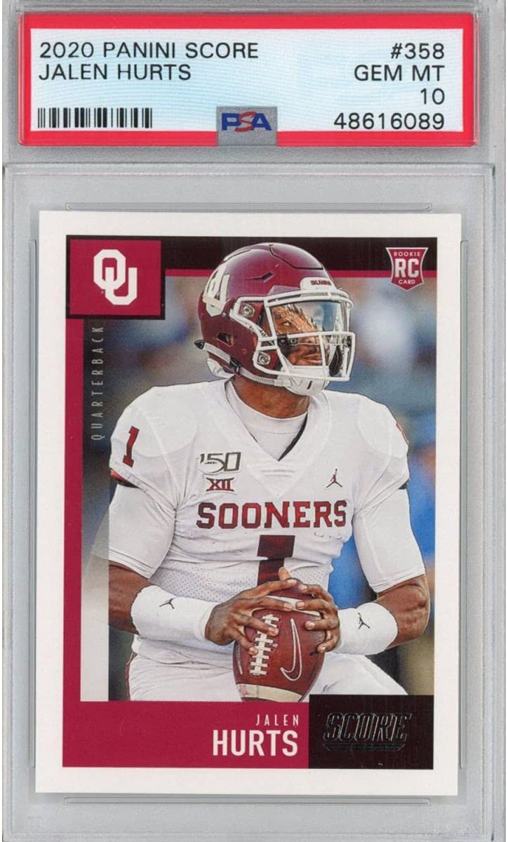 Graded 2020 Panini Score Jalen Hurts #358 Rookie RC Football Card PSA 10 Gem Mint
