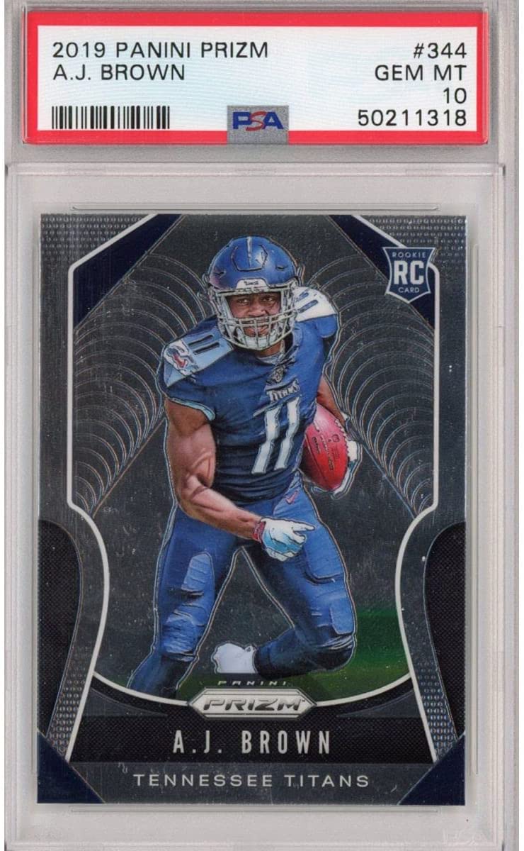 Graded 2019 Panini Prizm AJ Brown #344 Rookie RC Football Card PSA 10 Gem Mint