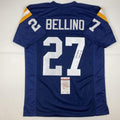 Autographed/Signed Joe Bellino Heisman 60 Navy Blue College Football Jersey JSA COA