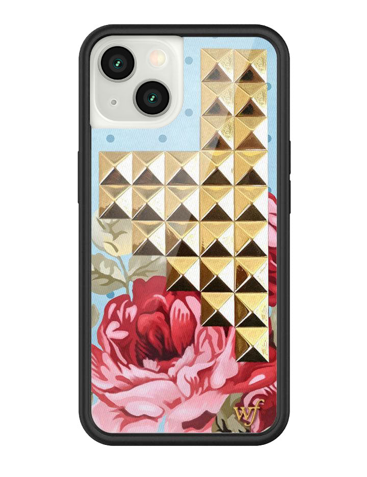 Blue Floral Stud iPhone Case