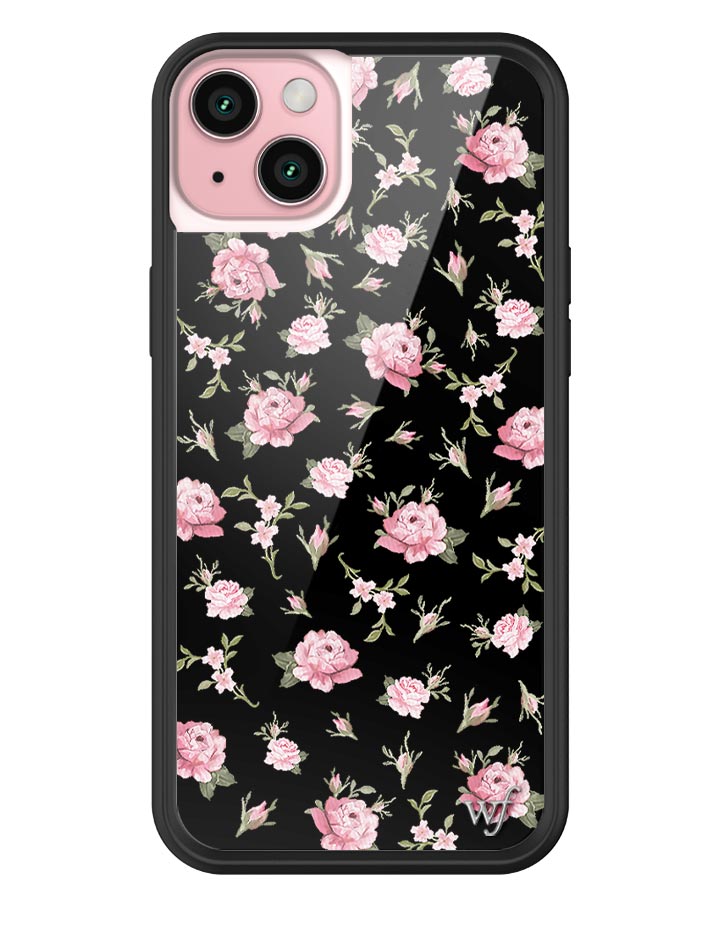 Black and Pink Floral iPhone Case