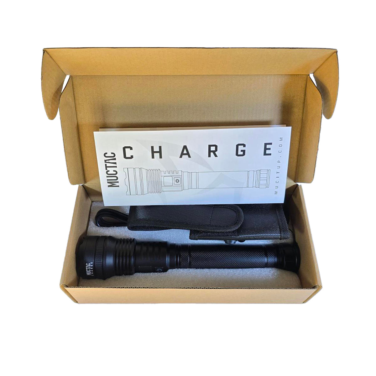 Muctac CHARGE Flashlight, 5000+ LMS, Zoomable, LED, USB, IP65, Aluminum Alloy