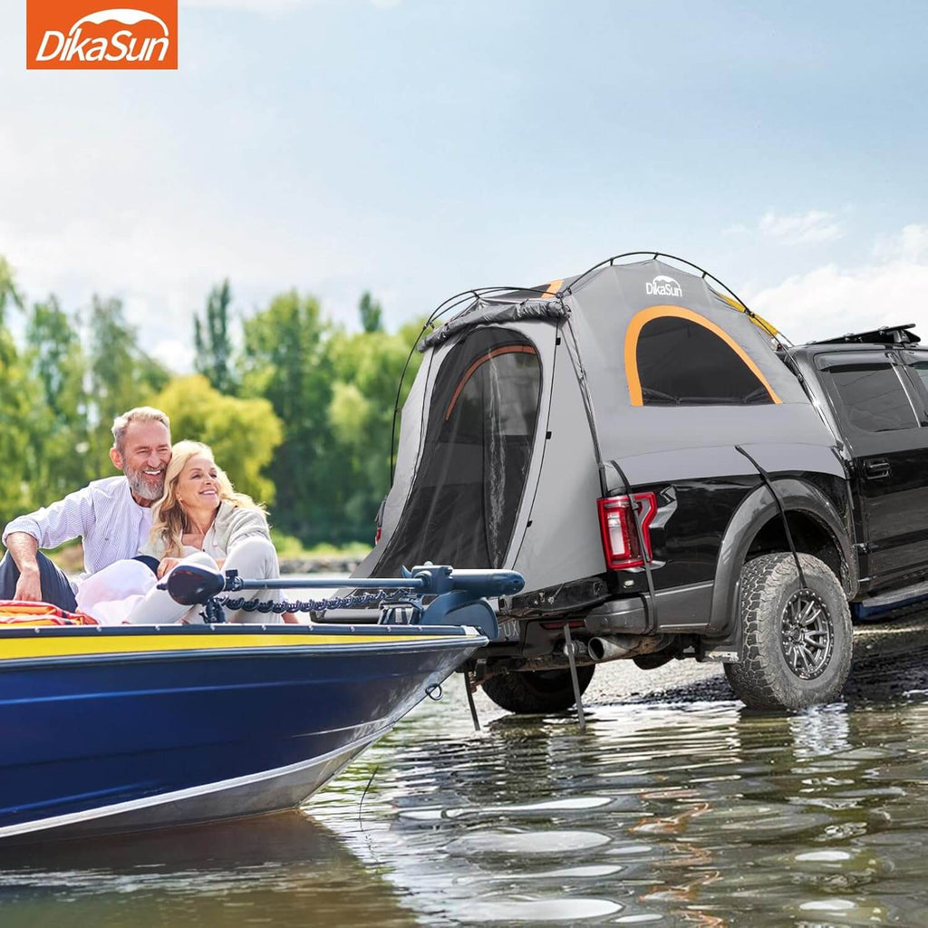 5.5-6.7ft Easy Setup Pickup Truck Bed Tent Gray