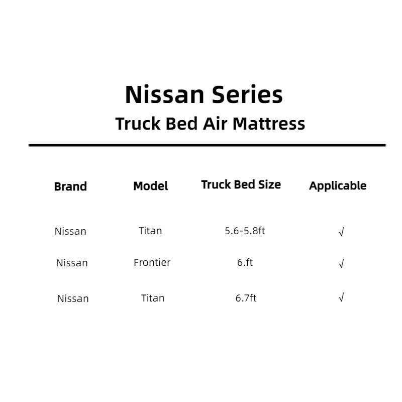 DikaSun Nissan 5.5-5.8ft | 6-6.5 ft  Truck Bed Air Mattress